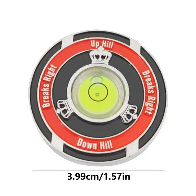 High Precision Golf Ball Marker With Level Meter, 2-Sided Alignment Reader Tool