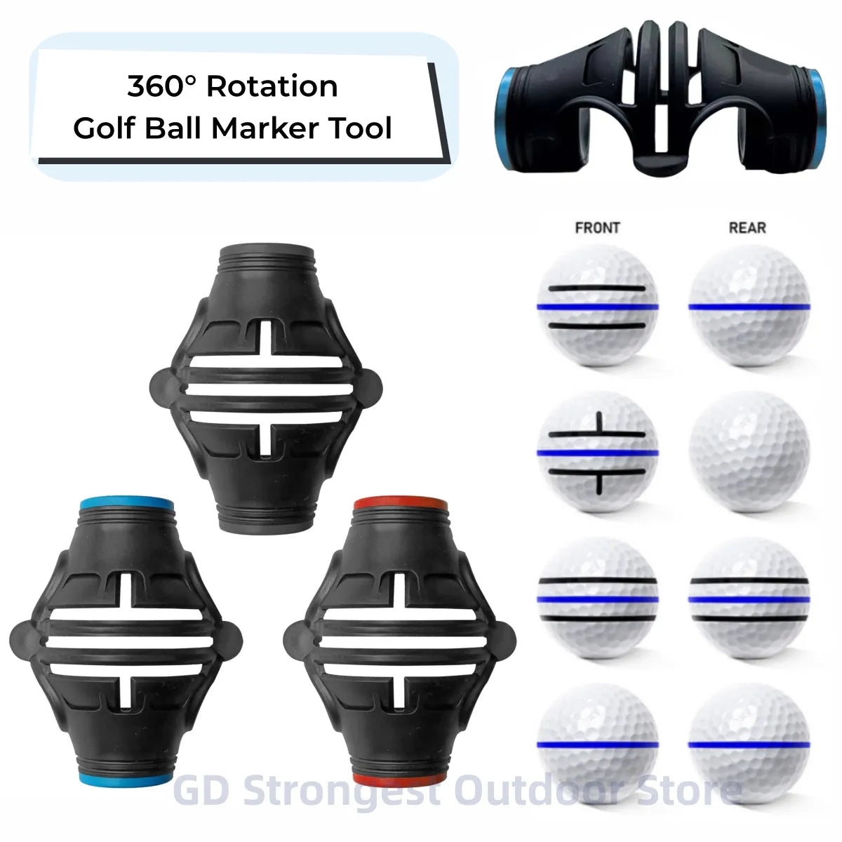 Golf Ball Marking Liner - Putting Practice Tool with Alignment Putter Marker