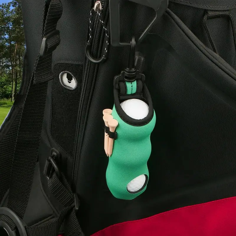 Mini Golf Ball Bag Holder Clip, Elastic Tees Storage Pouch, Golf Ball Carrier