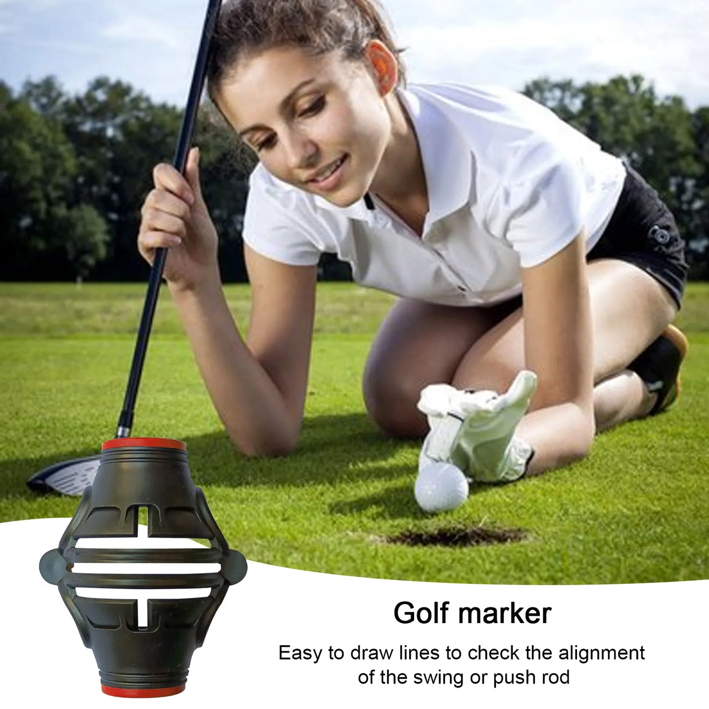 Golf Ball Marking Liner - Putting Practice Tool with Alignment Putter Marker