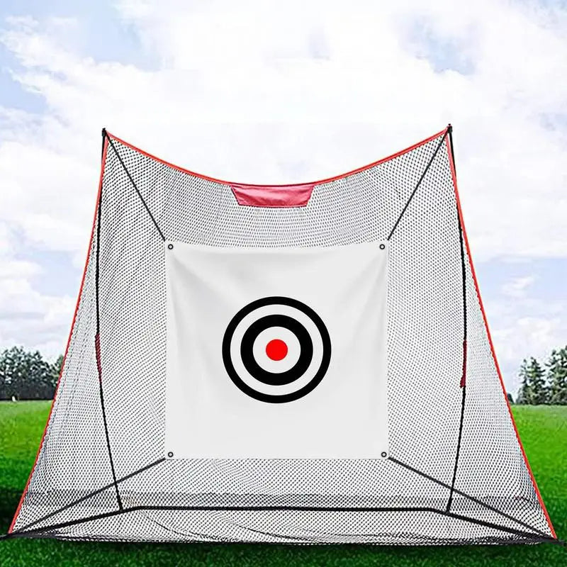 Golf Target Net - 59in x 59in Hitting Cage, Red and Black Target Hanging Circle