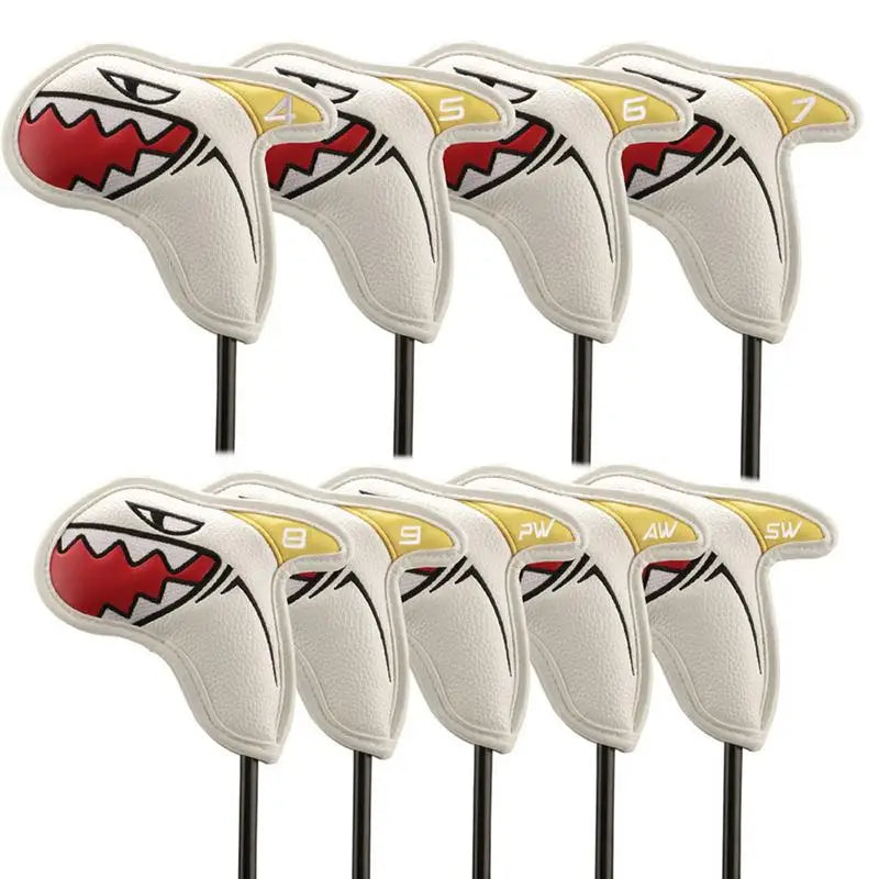 9-Piece Sharks Golf Club Iron Head Covers - Waterproof Golf Club Protector