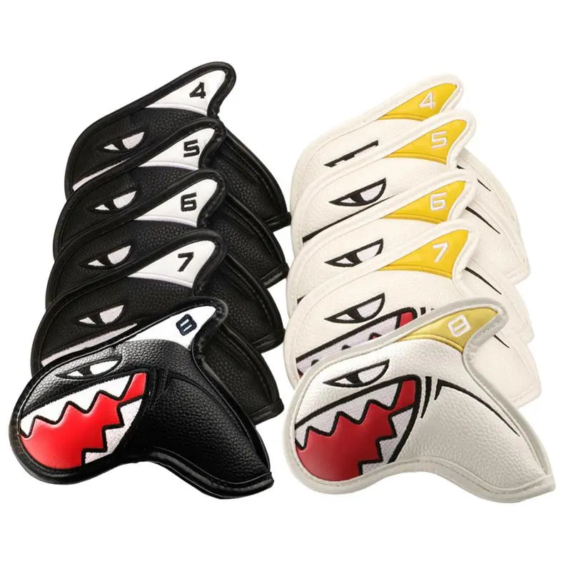 9-Piece Sharks Golf Club Iron Head Covers - Waterproof Golf Club Protector