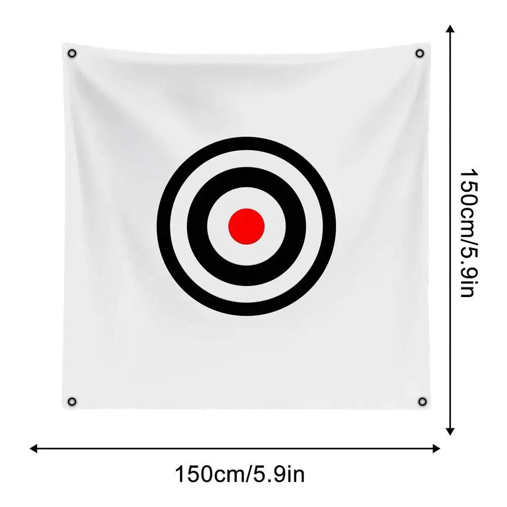 Golf Target Net - 59in x 59in Hitting Cage, Red and Black Target Hanging Circle