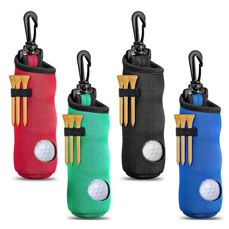 Mini Golf Ball Bag Holder Clip, Elastic Tees Storage Pouch, Golf Ball Carrier